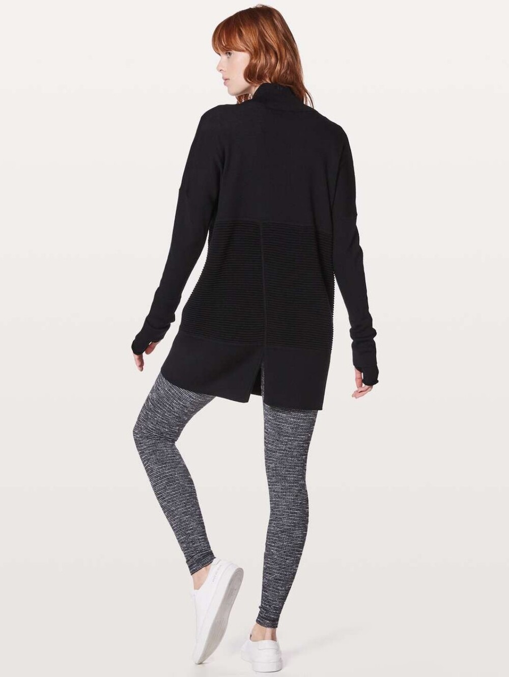 Lululemon 100% Merino Wool Sit In Lotus Wrap II Black Cardigan Sweater Top - Picture 2 of 9